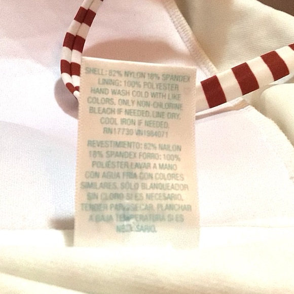 Women’s NWT red & white striped twist bandeau front KONA SOL bathing suit/ 12-14 - Picture 6 of 6